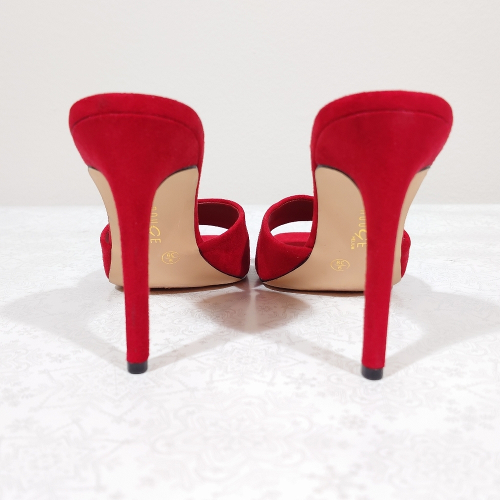 Rouge! Vibrant Red Open-Toe Heels